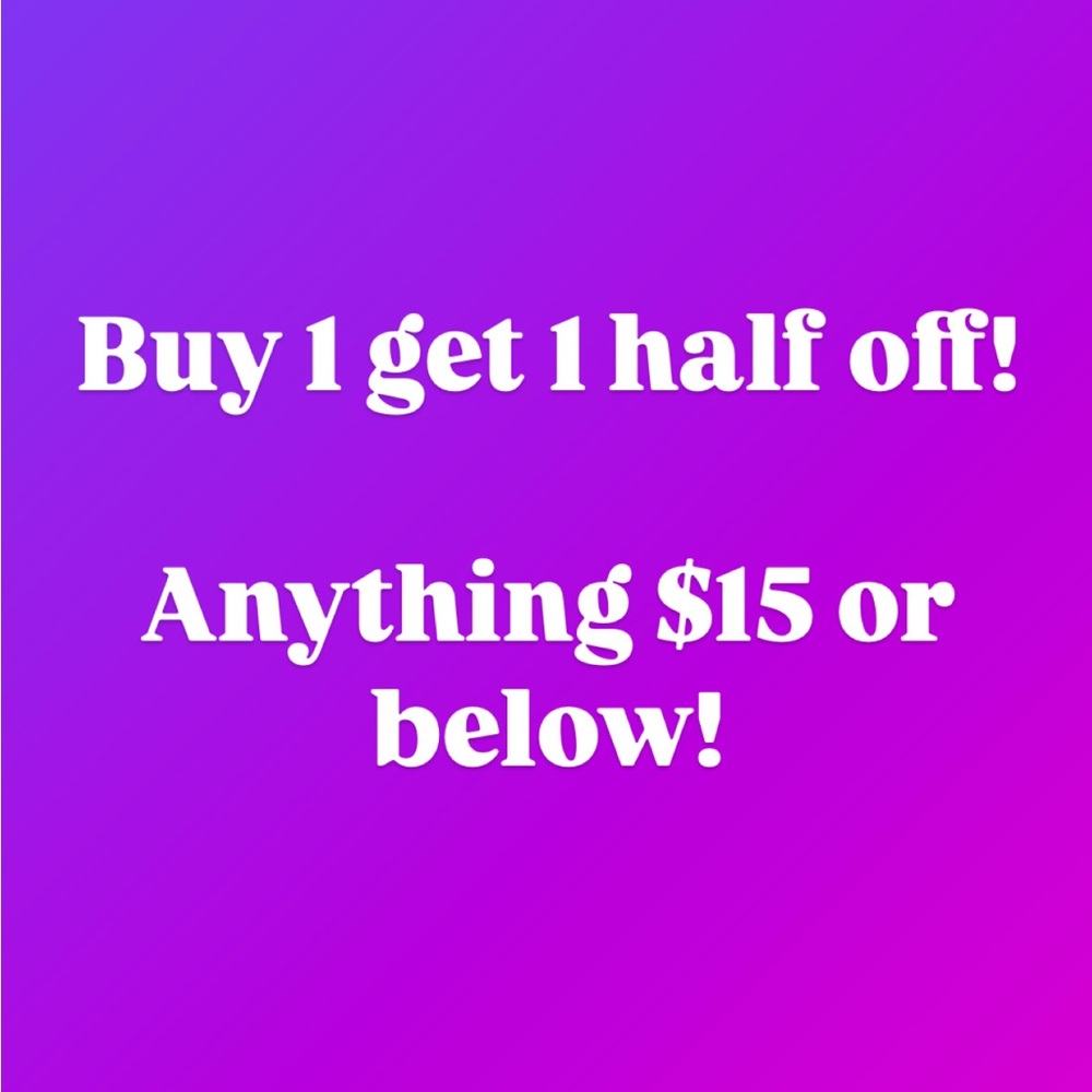 💜BUY ONE GET ONE 1/2 OFF!💜